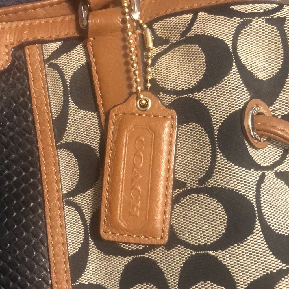 Gently Used Coach Signature Python Stripe Purse-W… - image 3